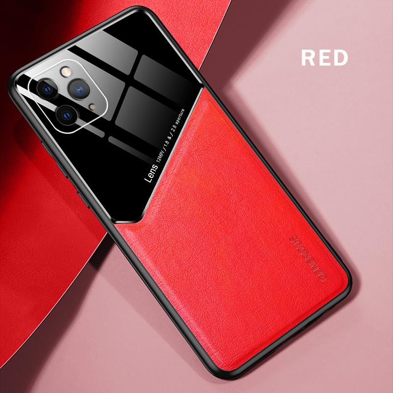 Ốp Lưng Da Pu + Kính Cường Lực Cho Iphone 11 Pro Max Xs Max Xr Xs 6 6s 7 8 Plus