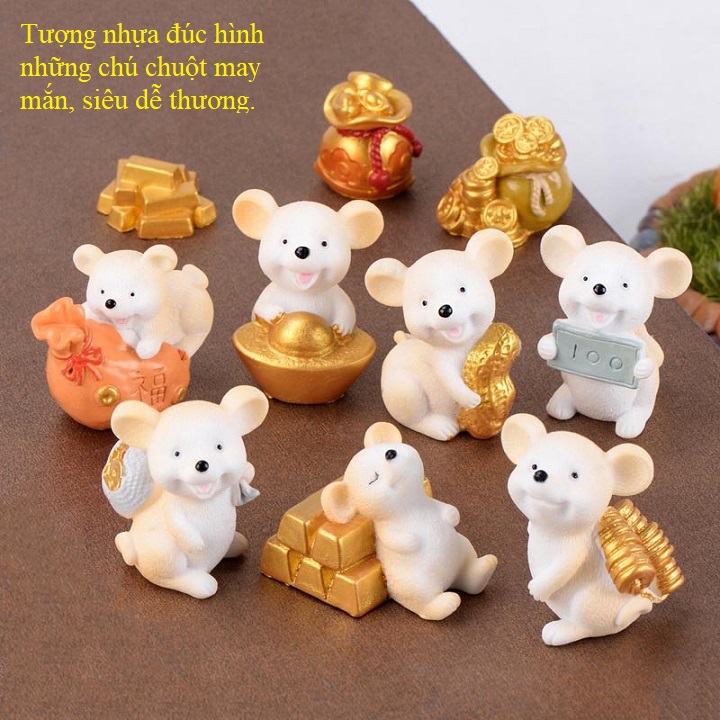 Tượng chuột bằng nhựa siêu dễ thương, giao mẫu ngẫu nhiên - TMT Collection - SP000265