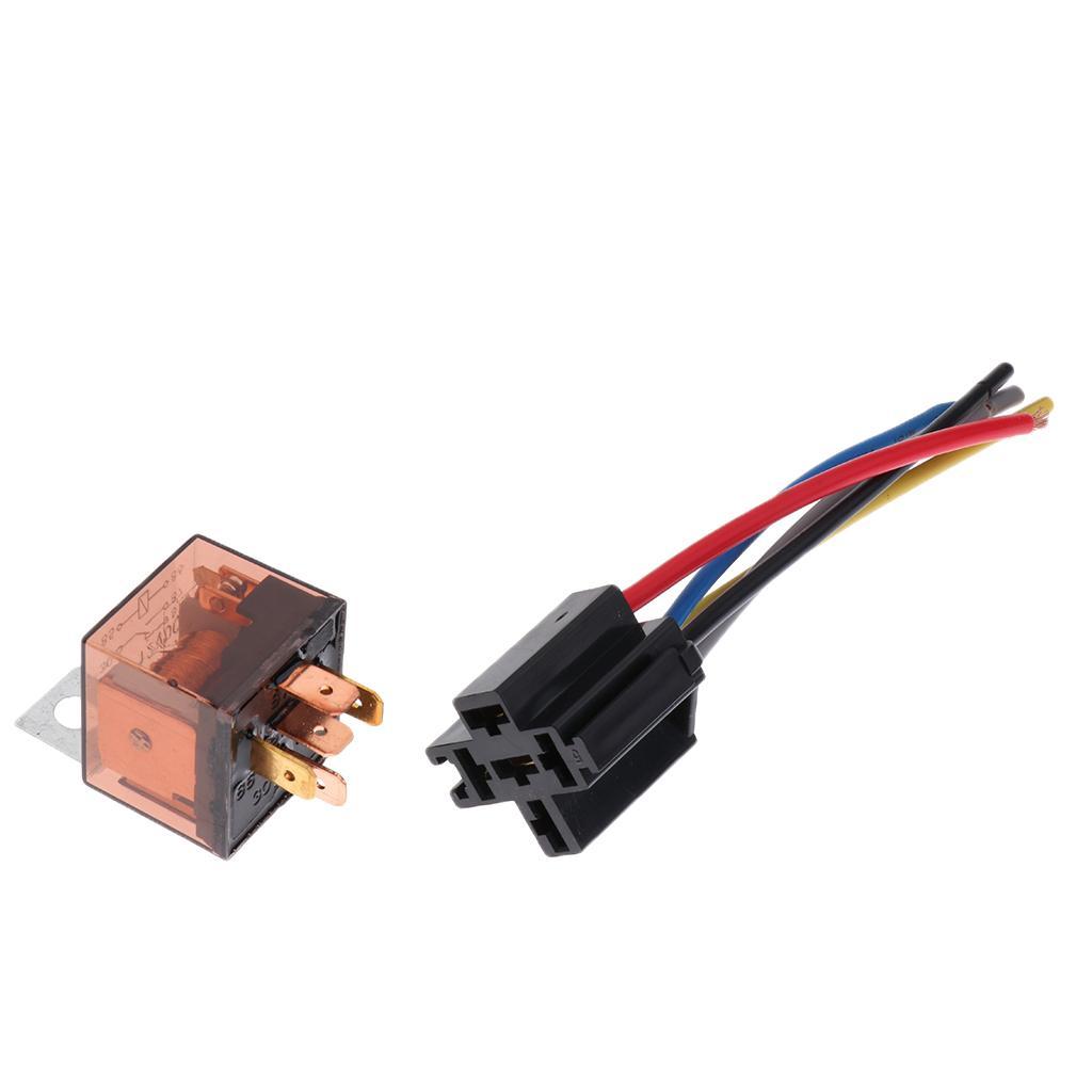 3 Sets 12V 80A SPDT Automotive Car 5Pin Relay and 5 Wires Harness Socket Kit