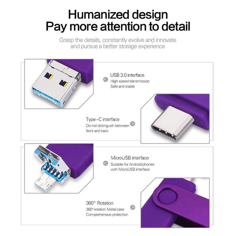 Usb 3.0 Type C & Micro USB 128GB 3 Trong 1 HP