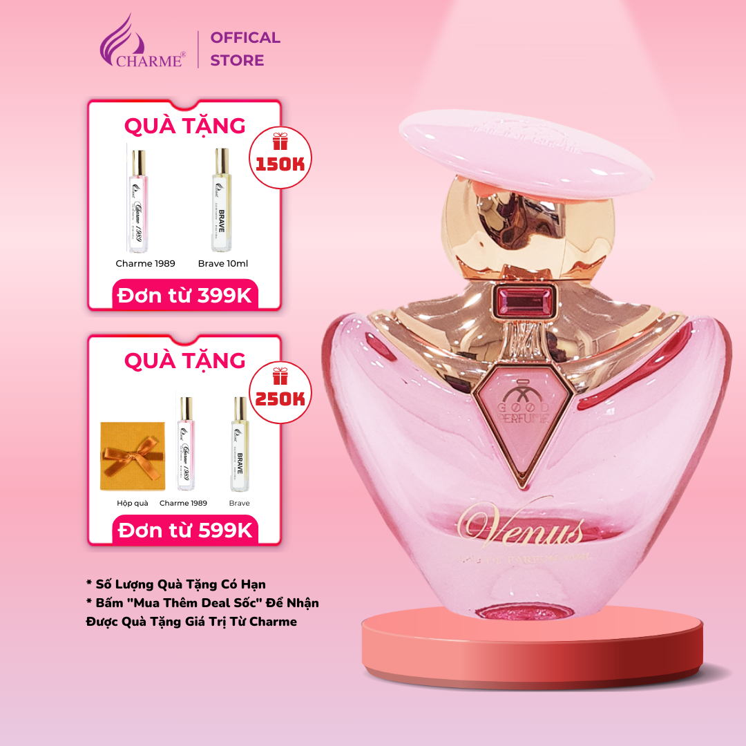 Nước hoa nữ cao cấp, Charme Venus, hương nước hoa lưu hương lâu, cho nàng thêm tự tin tựa một nữ thần, 50ml