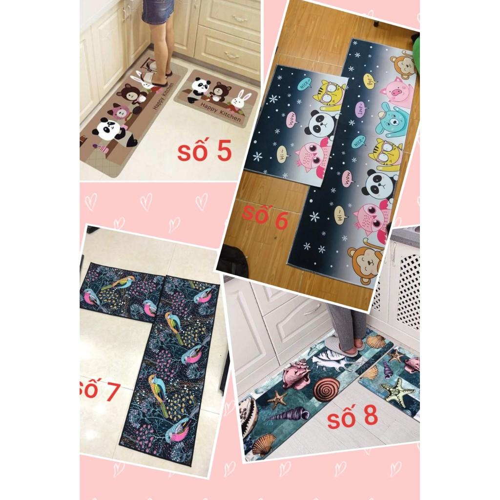 Bộ Thảm Bếp Nỉ Cotton Thấm Hút - Đế Cao Su Mềm