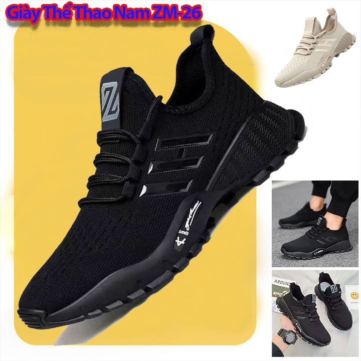 Giày Sneaker Nam ZM-26 Giày Thể Thao Nam Tăng Chiều Cao Đến 3cm Cá Tính Chính Hãng Size 39 - 44 Vải Mềm Thoáng Khí