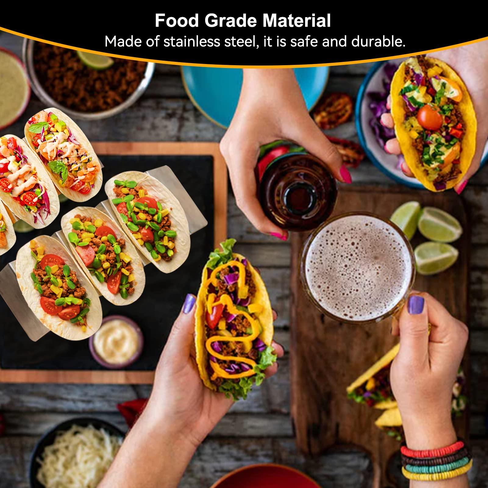 Khay tay bằng thép không gỉ, hỗ trợ bánh tortilla 2PCS cho lò nướng, nhà bếp và nhà hàng