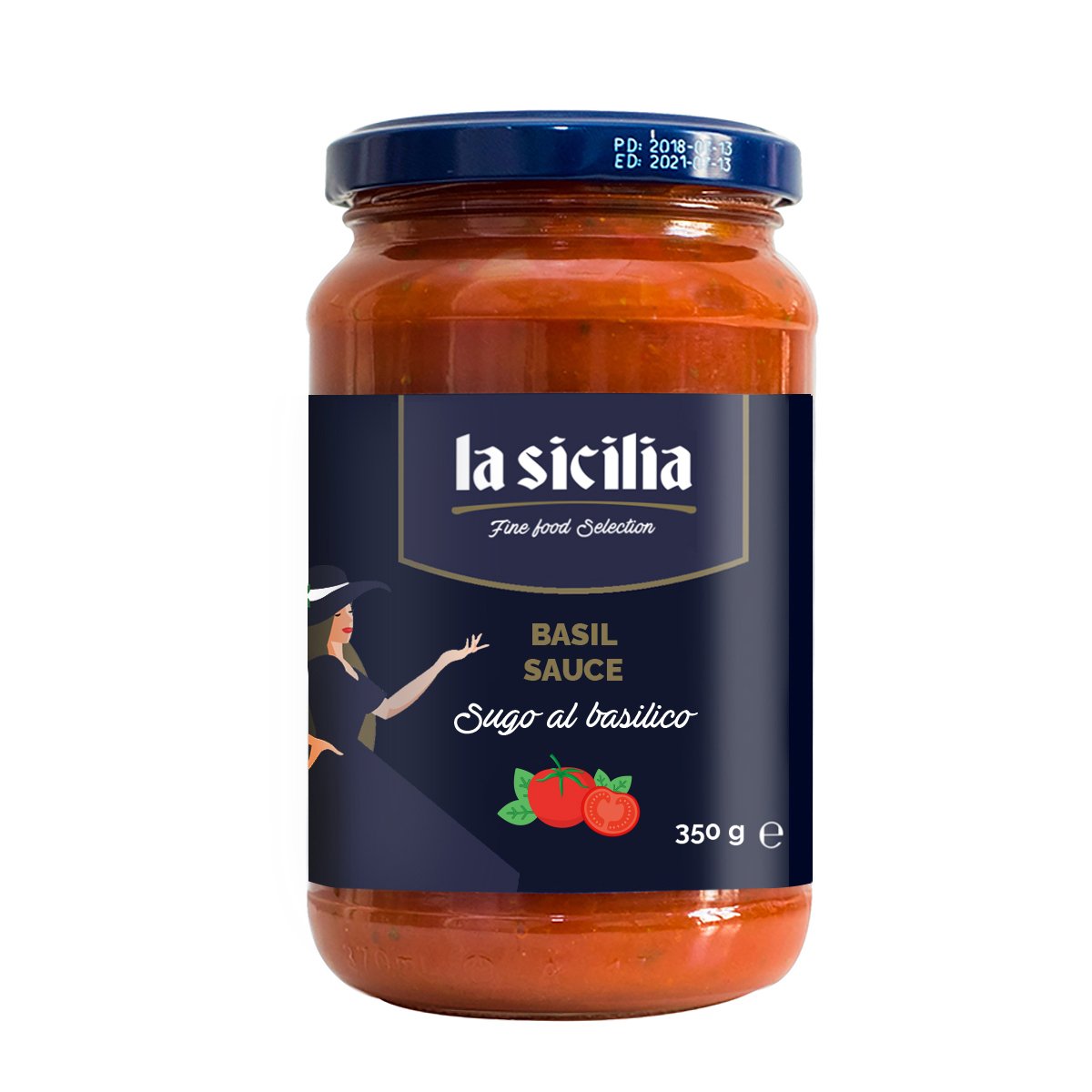 Xốt Cà chua &amp; Húng quế (Basilico Pasta Sauce) La Sicilia - 350g/hũ