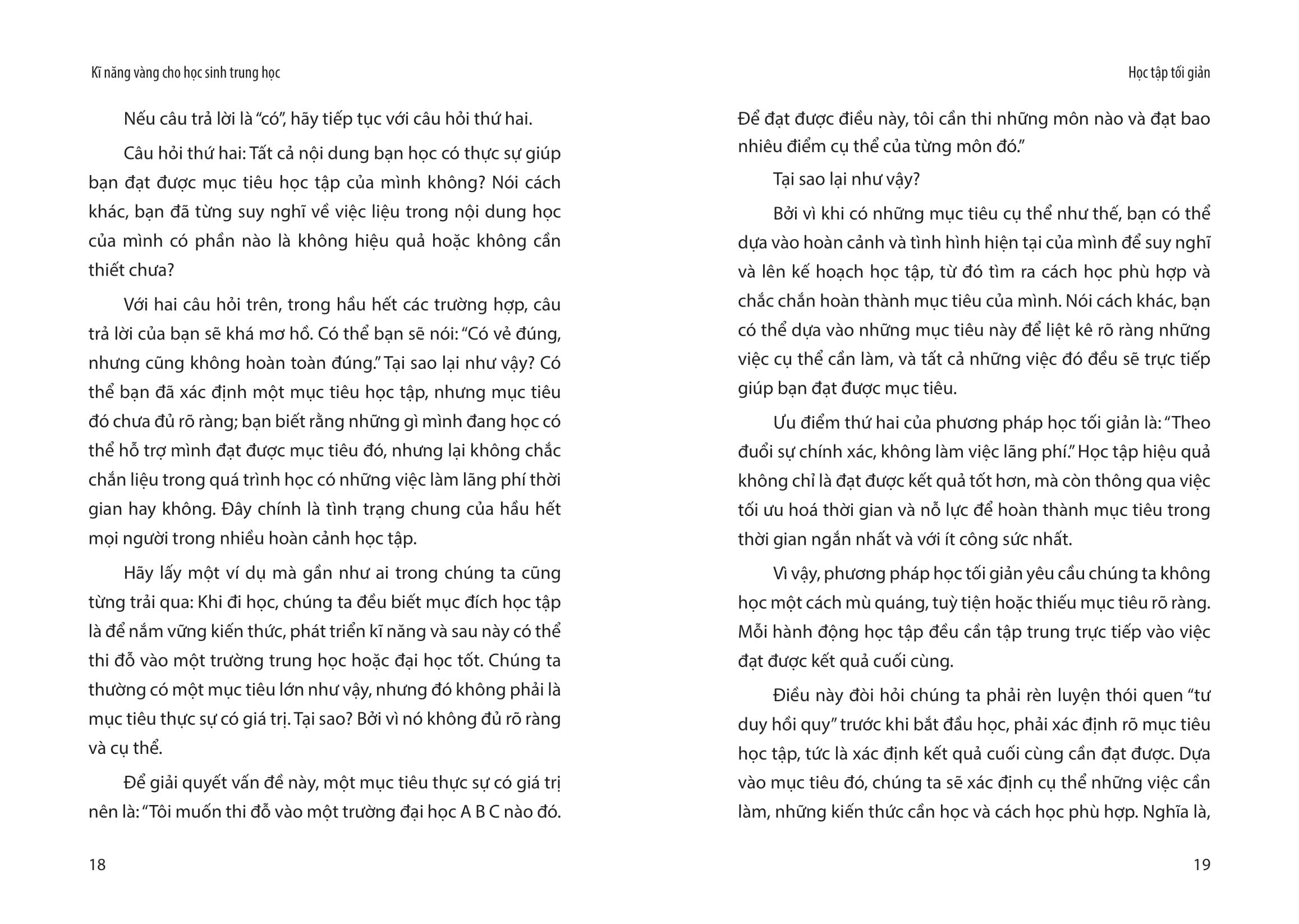 Sách - Kĩ Năng Vàng Cho Học Sinh Trung Học - Học Tập Tối Giản