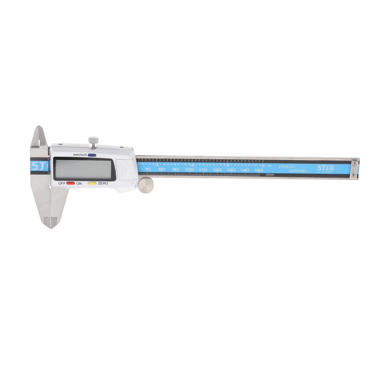 Electronic Digital Vernier Caliper, with Large LCD Screen and 150mm 0-6" Inch/Metric Conversion, Stainless Steel, Water Resistant