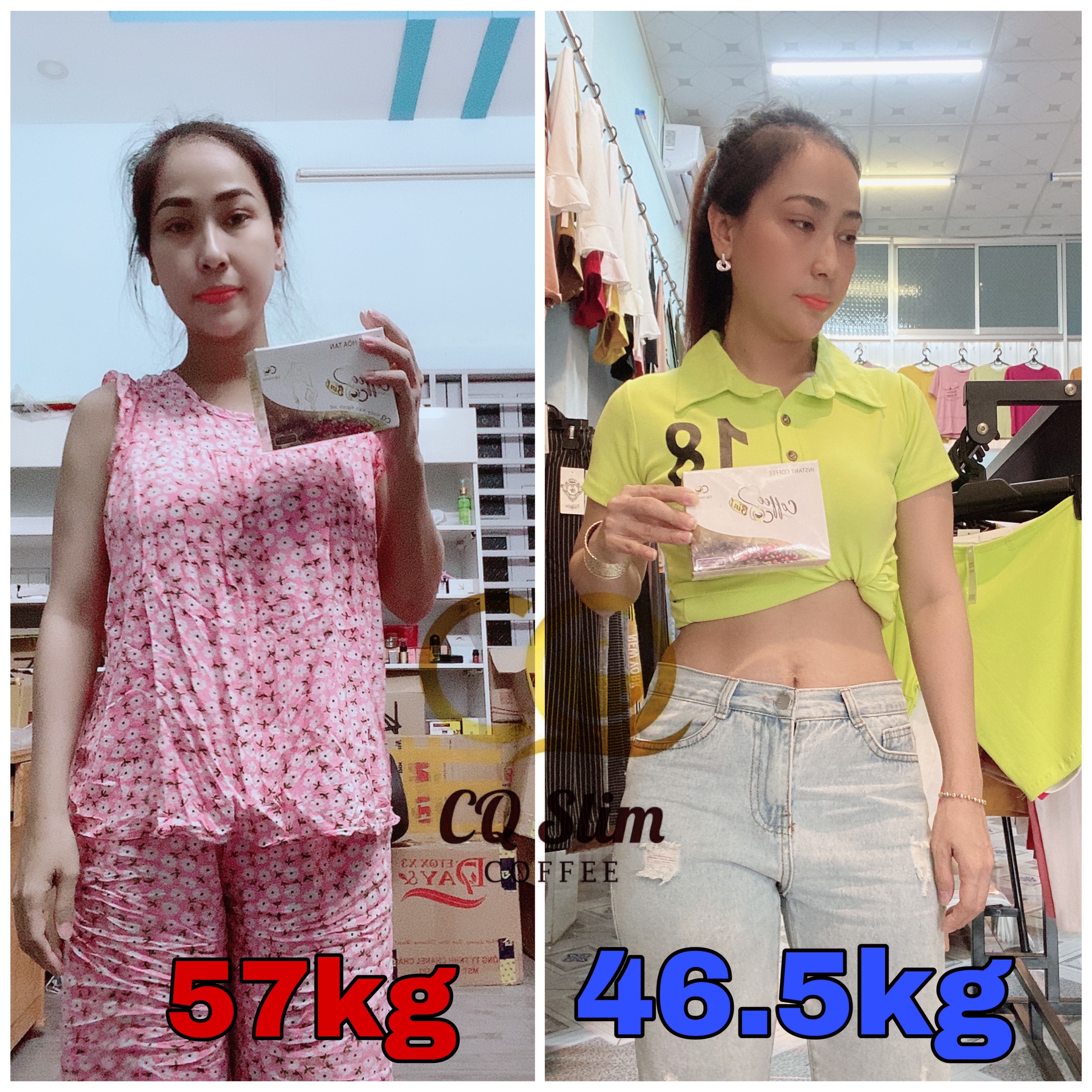 1 hộp 10 gói CÀ PHÊ hỗ trợ giảm cân HÒA TAN CQ COFFEE 3IN1 Thái Lan