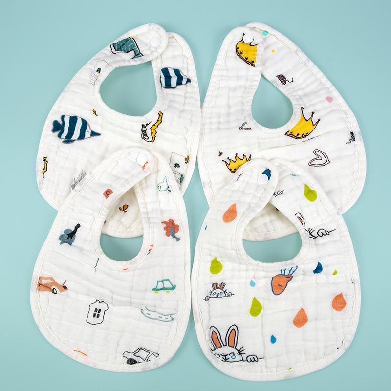 Yếm ăn dặm chữ U cotton 8 lớp