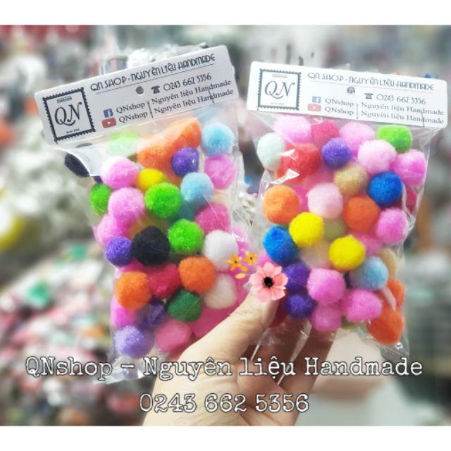 Pompom 2- 2,5cm, nguyên liệu làm treo nôi, nguyên liệu handmade