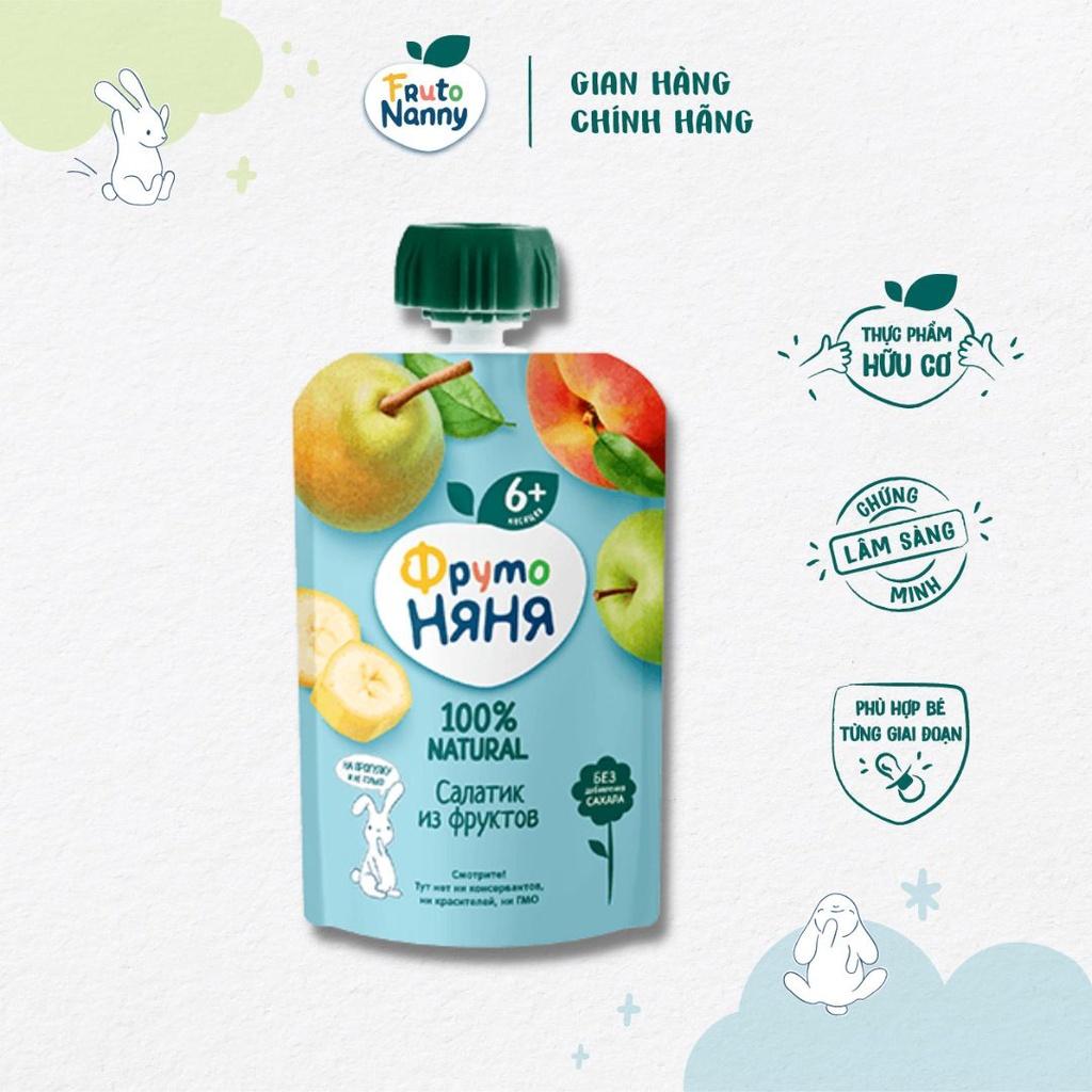 Hoa Quả Nghiền FRUTONANNY Vị Chuối, Lê, Táo, Đào Bổ Sung Chất Xơ, Vitamin - Không GMO - Từ 6 Tháng Tuổi (90g)