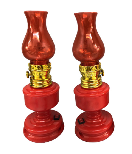 Bộ 2 chiếc đèn cầy pin điện đỏ - đồ thờ - AN13145