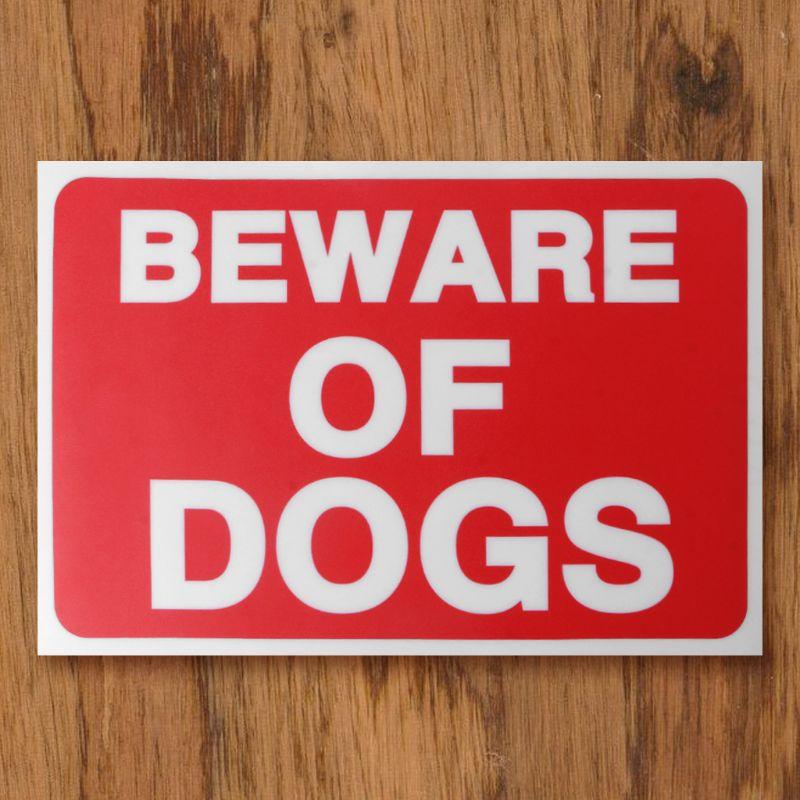 HSV Indoor Outdoor Adhesive Warning Security Dog Beware of Dog Sign Gates Stickers