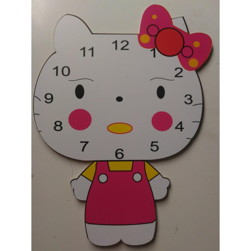 Đồng hồ treo tường Mèo Kitty ngộ nghĩnh