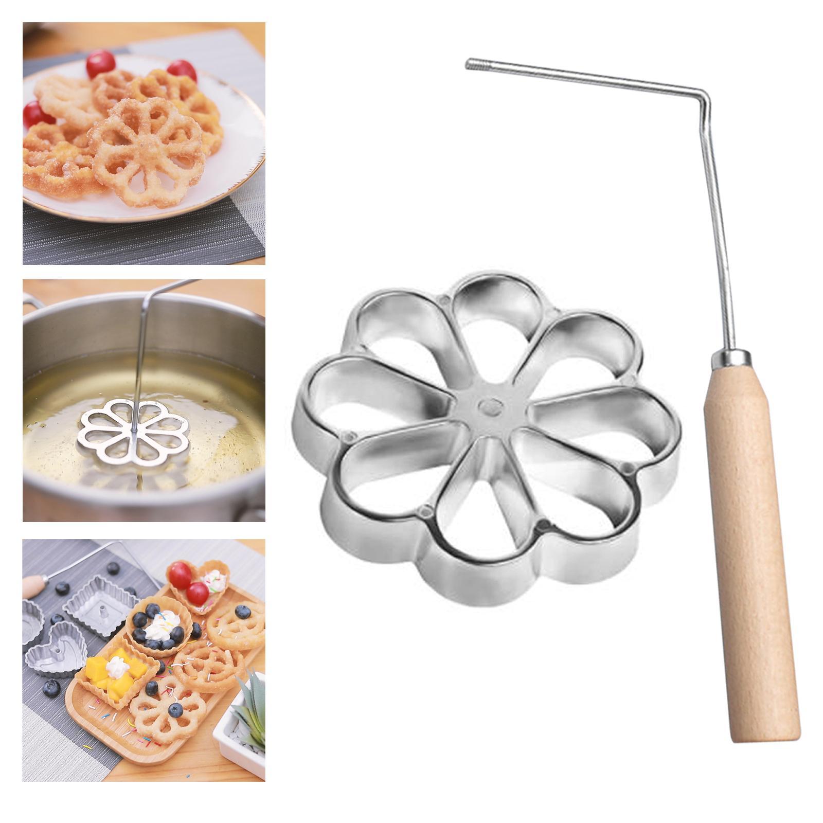 Rosette Iron Set Maker With Handle Waffle Timbale Molds