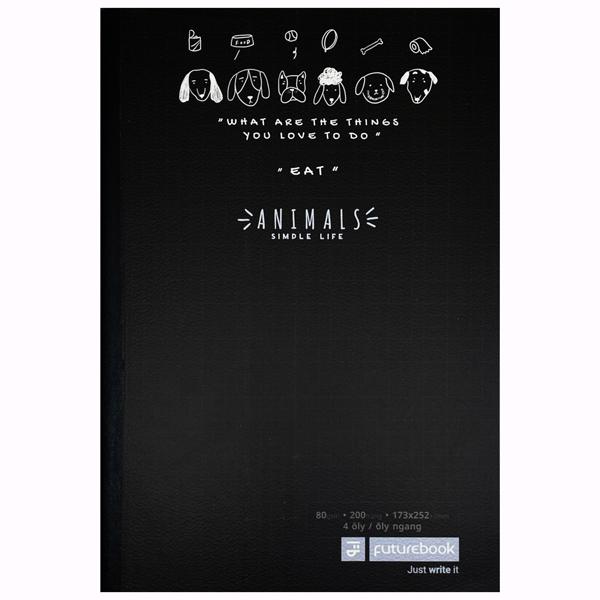Tập Học Sinh Animal B5 - Ô Ly Ngang - 200 Trang 80gsm - Futurebook DG302 - Màu Đen