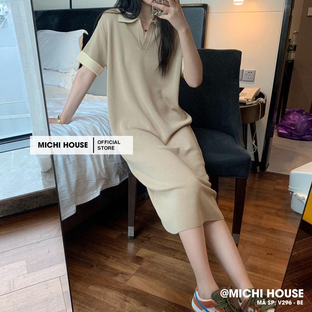Váy len Polo dáng Suông rộng Freesize V296 MICHI House Đầm Thiết kế Trẻ trung Nhiều màu