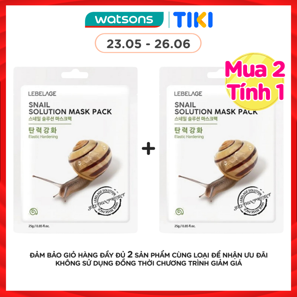 Mặt Nạ Lebelage Snail Solution Mask Pack Elastic Hardening Chiết Xuất Từ Ốc Sên 25g