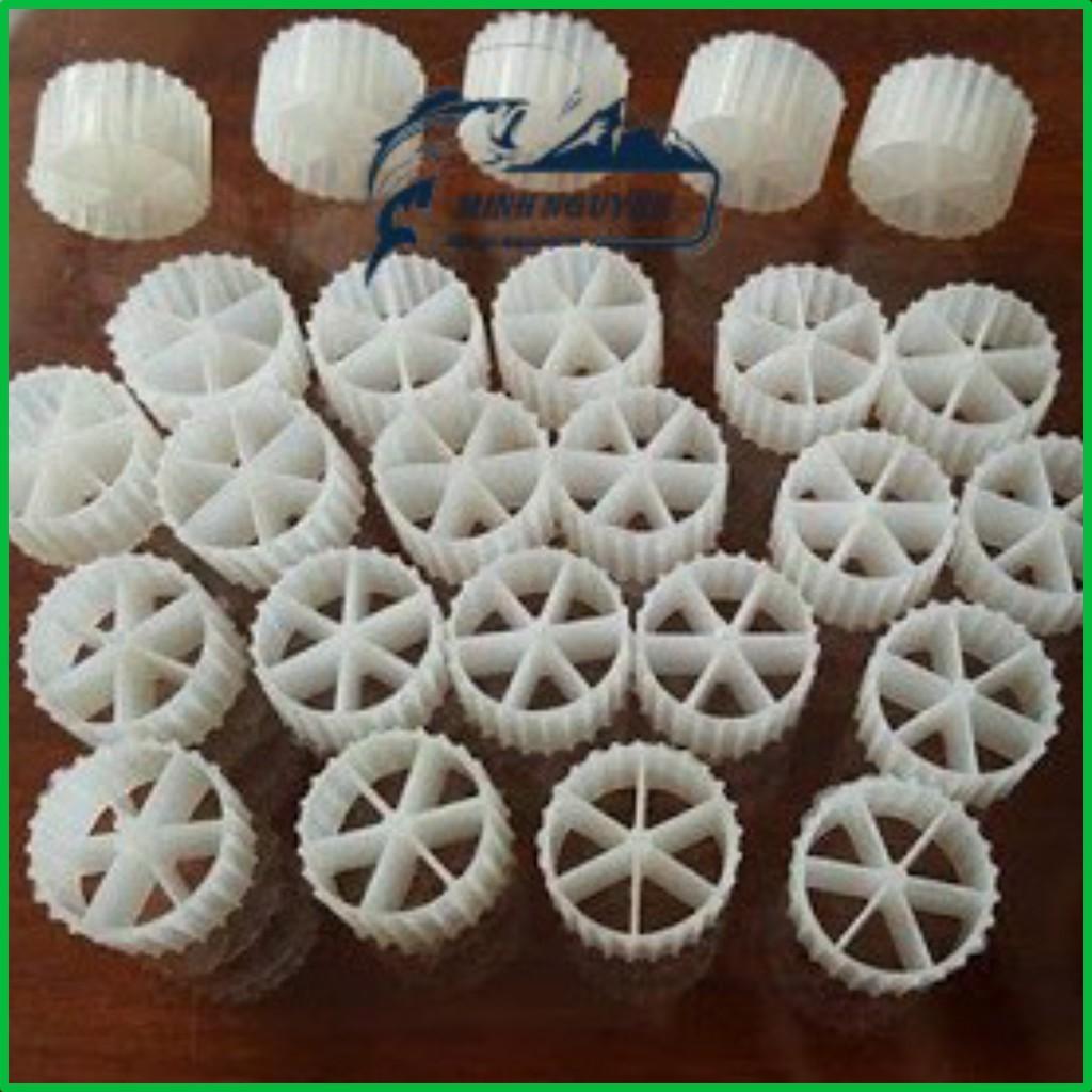 Hạt Kaldnes Hạt Kanet loại 8 6 4 cánh-Vật liệu lọc nước hồ cá, bể cá cảnh 100G