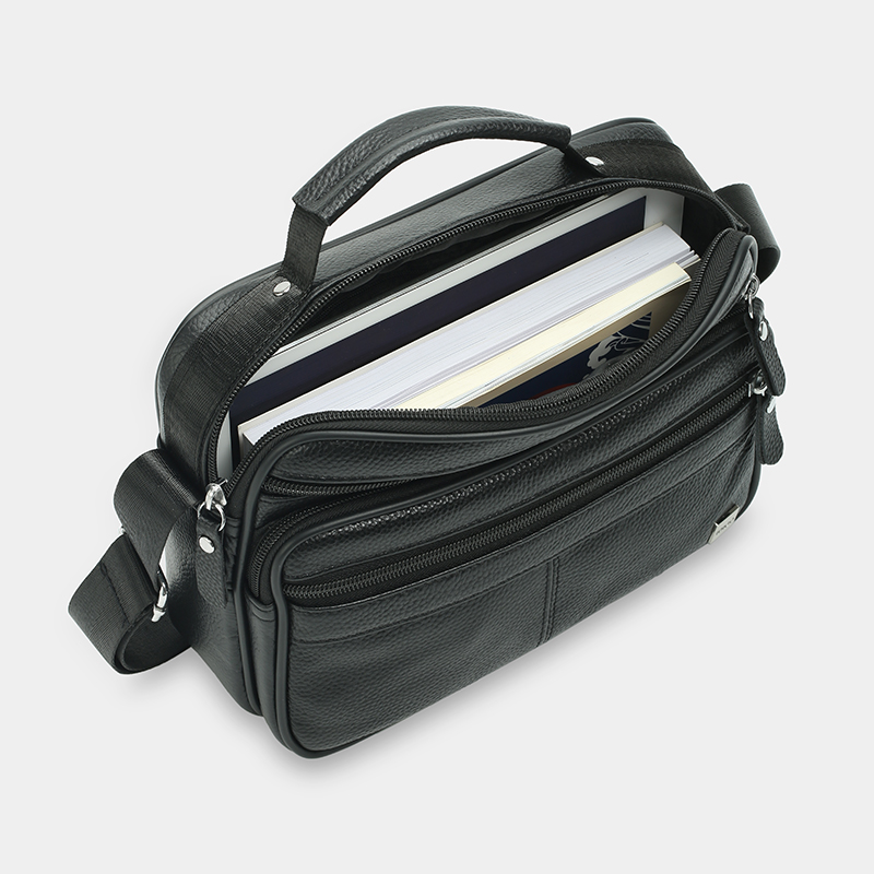 Túi xách nam công sở da thật, túi đeo chéo du lịch đựng máy tính bảng 7.9 inch phom ngang IDIGO MB1 - 6020