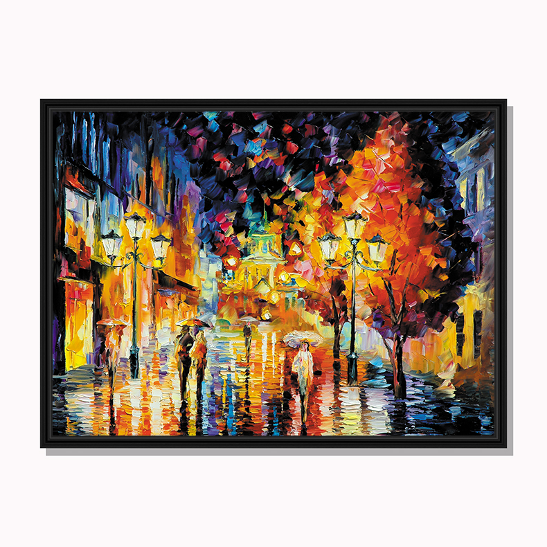 Tranh cao cấp Mưa chiều trên phố cổ Model: AZ1-0247