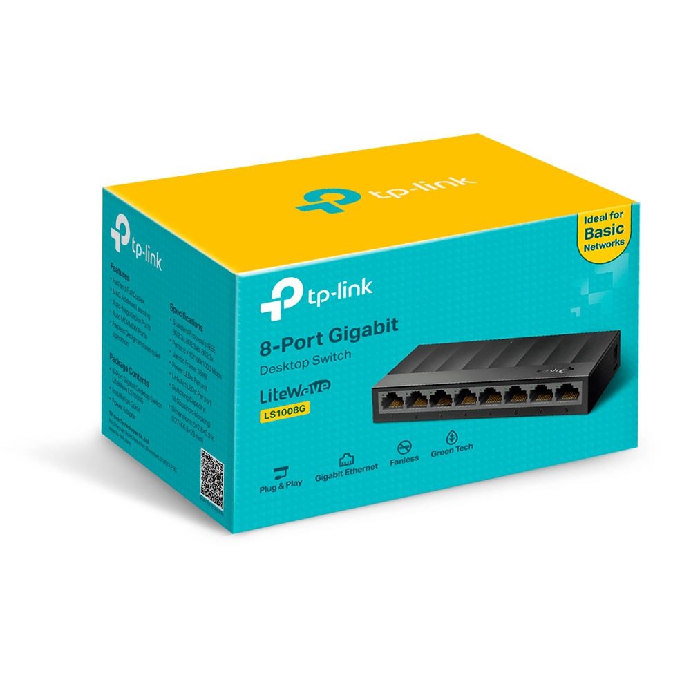 Switch Để Bàn 8 Cổng TP-Link LS1008G tốc độ10/100/1000Mbps - Hàng Chính Hãng