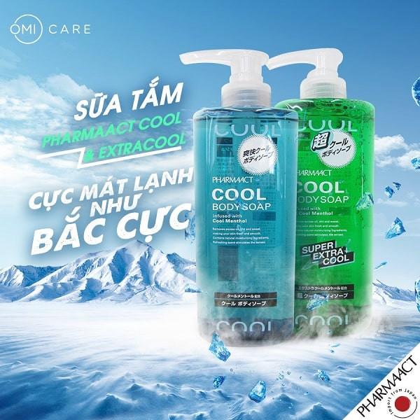 Sữa Tắm Nam Nhật Bản Bạc Hà Siêu Mát Lạnh Pharmaact Extra Cool Body Soap (550ml)