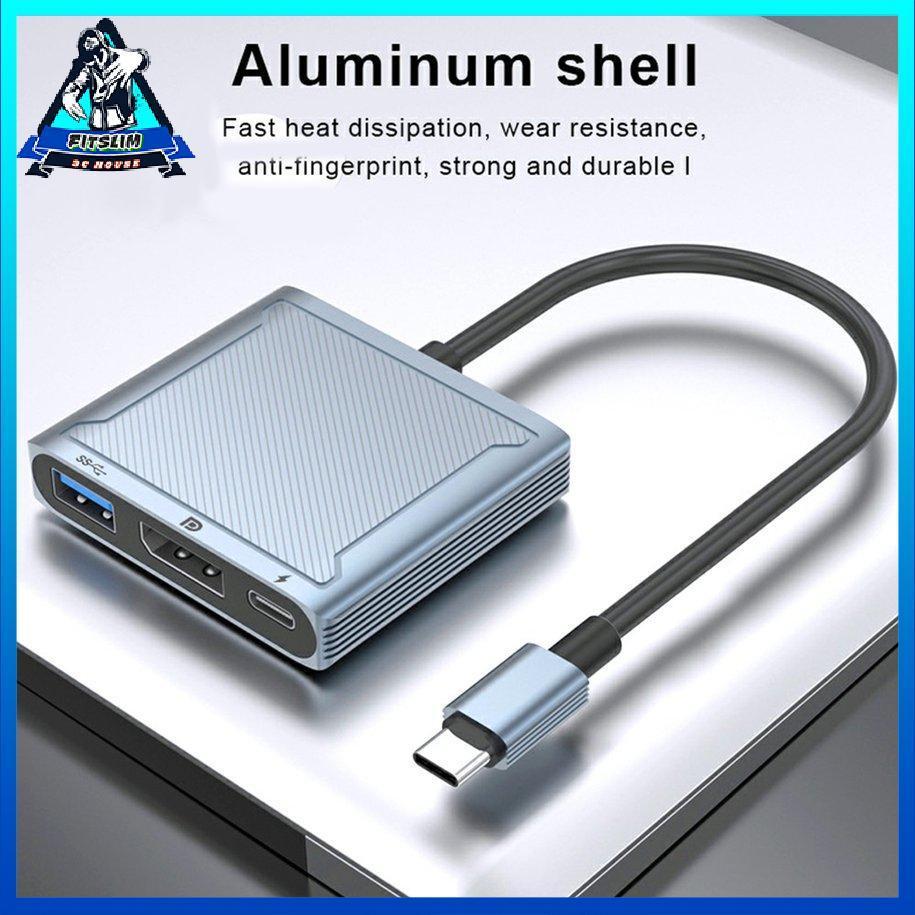 Bộ chuyển đổi 8K DP Bộ điều hợp ba trong một Bộ chuyển đổi USB-C Loại C Di động Hub