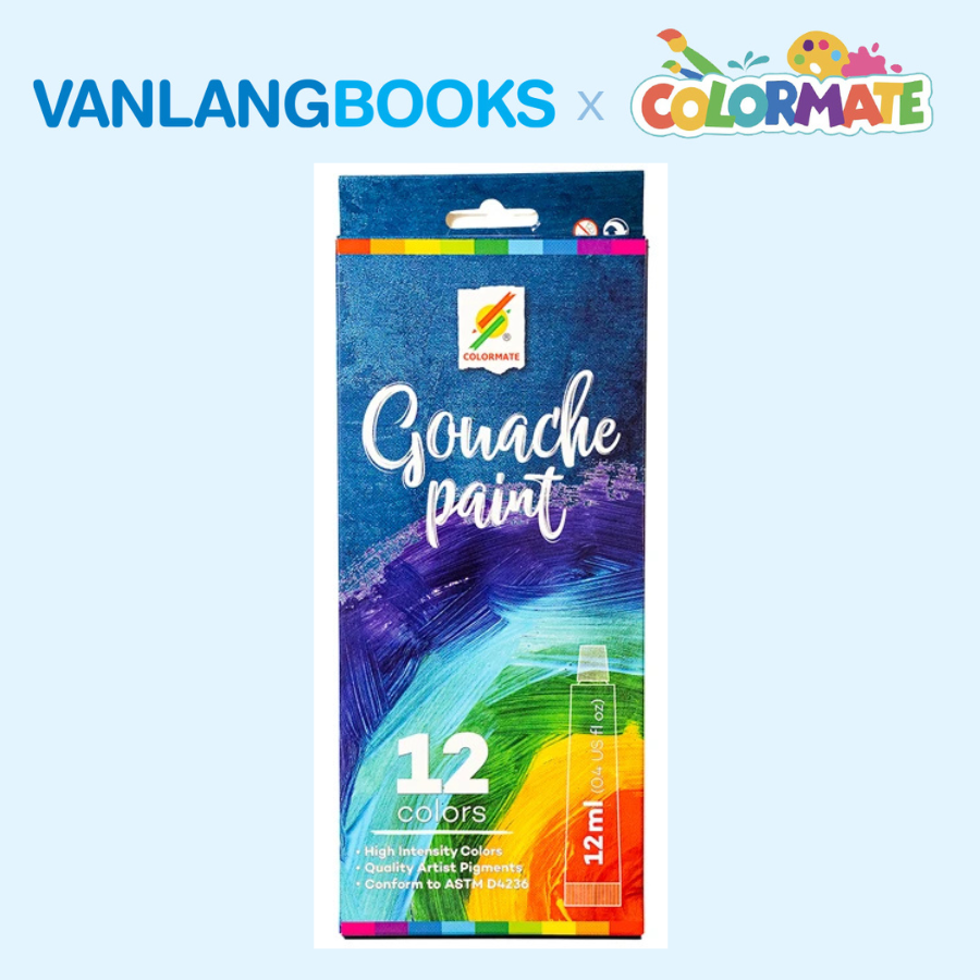 Sách Bí Quyết Hội Họa - Vẽ Tranh Phong Cảnh + Hộp 12 Tuýp Màu Vẽ Gouache Paint - Vanlangbooks x Colormate