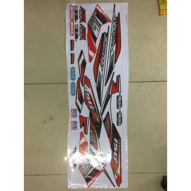 Tem dành cho xe Sonic 150 R đỏ đen in mực cao cấp (bộ)
