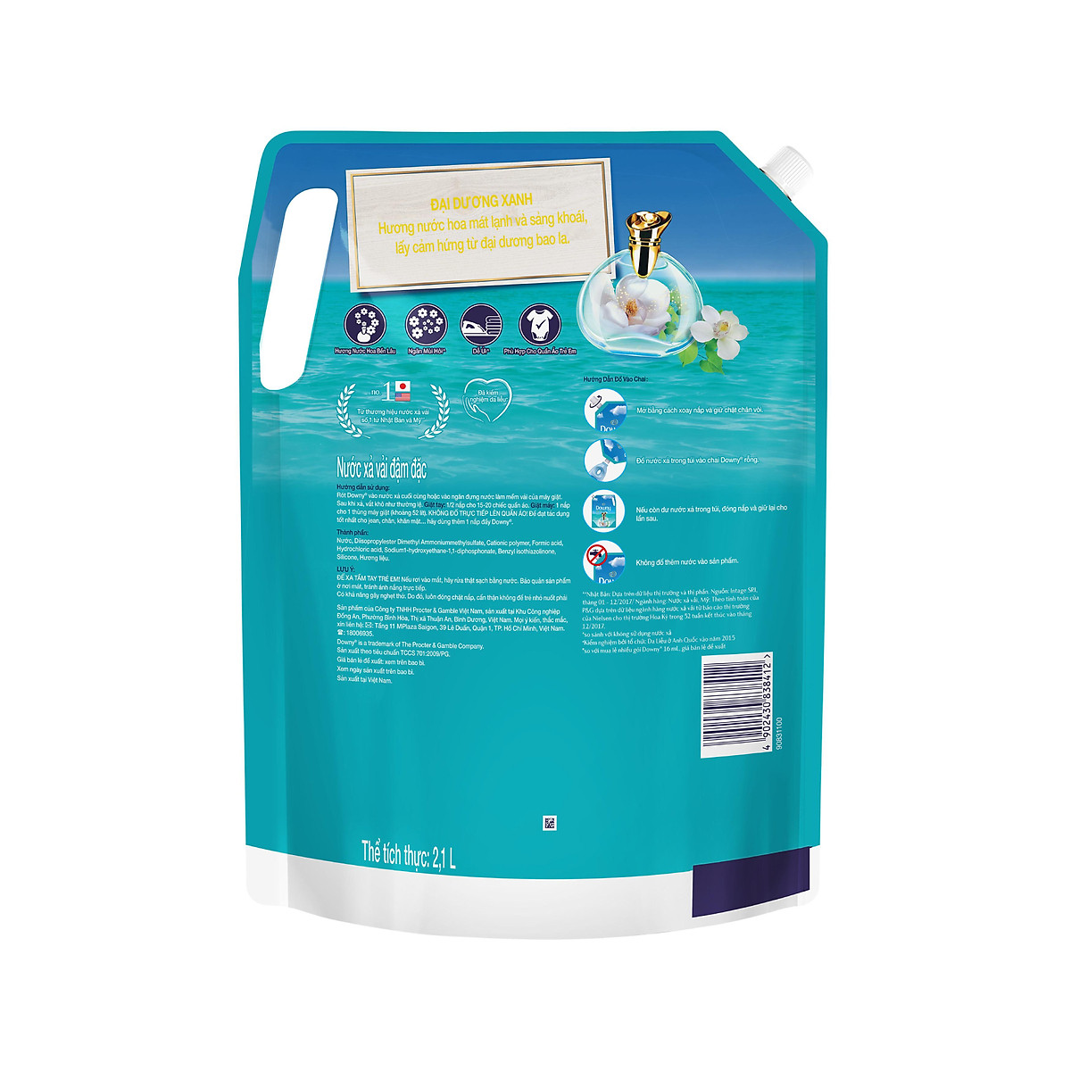 Nước Xả Downy Đại Dương Xanh 2.1L