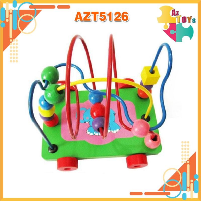 Xe Luồn Hạt Bằng Gỗ Rèn Sự Khéo Léo Kiên Trì Cho Bé - AZT5126