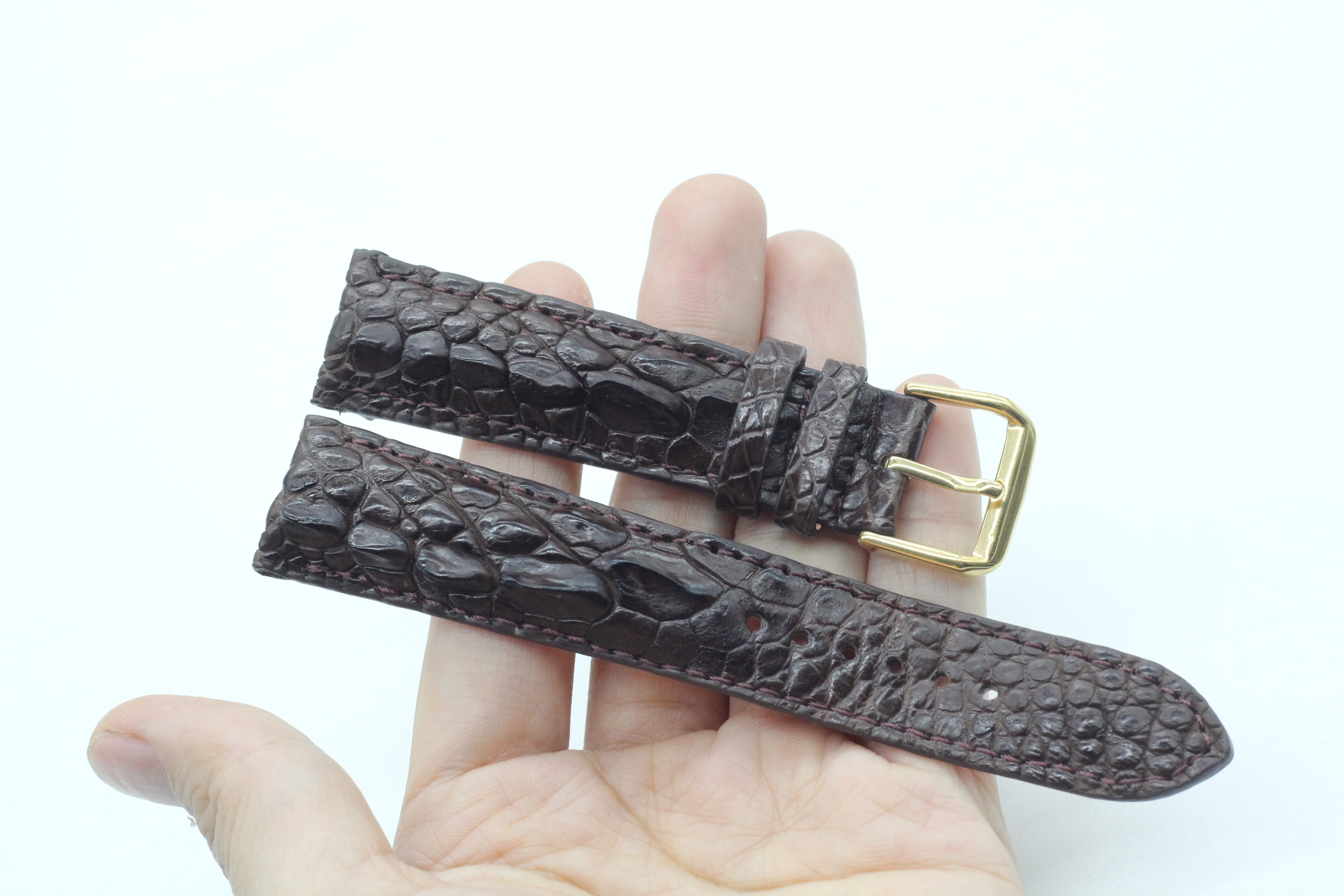 Dây Đồng Hồ Gai Chân Cá Sấu Songhan Leather,Dây Da Đồng Hồ Cá Sấu Size 22mm,20mm Gắn Chốt Thông MInh+ Khóa Kim,Bảo Hành 6 Tháng