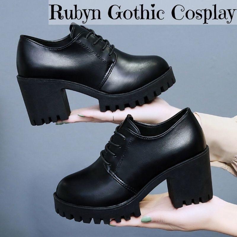 Giày Boots cao gót mẫu mới, giày cao gót phong cách gothic (Size 35 - 40 )