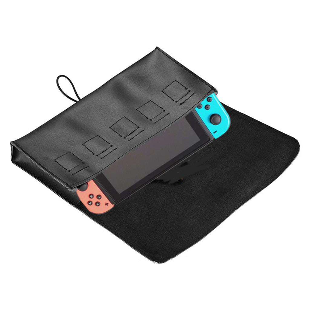 For Nintendo Switch Control Leather Travel Carrying Case Storage Bag With 5 Game Card Slot
