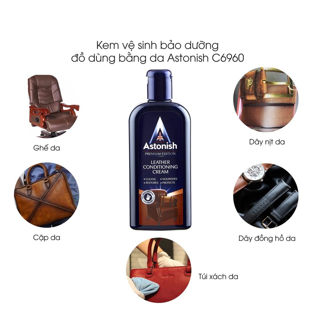 Kem vệ sinh bảo dưỡng đồ dùng bằng da Astonish thương hiệu Anh làm sạch vết bẩn mốc vết nứt và bảo dưỡng da C6960 235ml