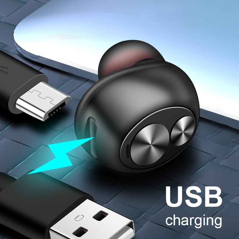Tai nghe đơn Tai nghe Bluetooth V5.0 mới Tai nghe không dây Tai nghe rảnh tay Tai nghe nhạc 3H có Mic cho mọi điện thoại Màu sắc: Tai nghe một bên