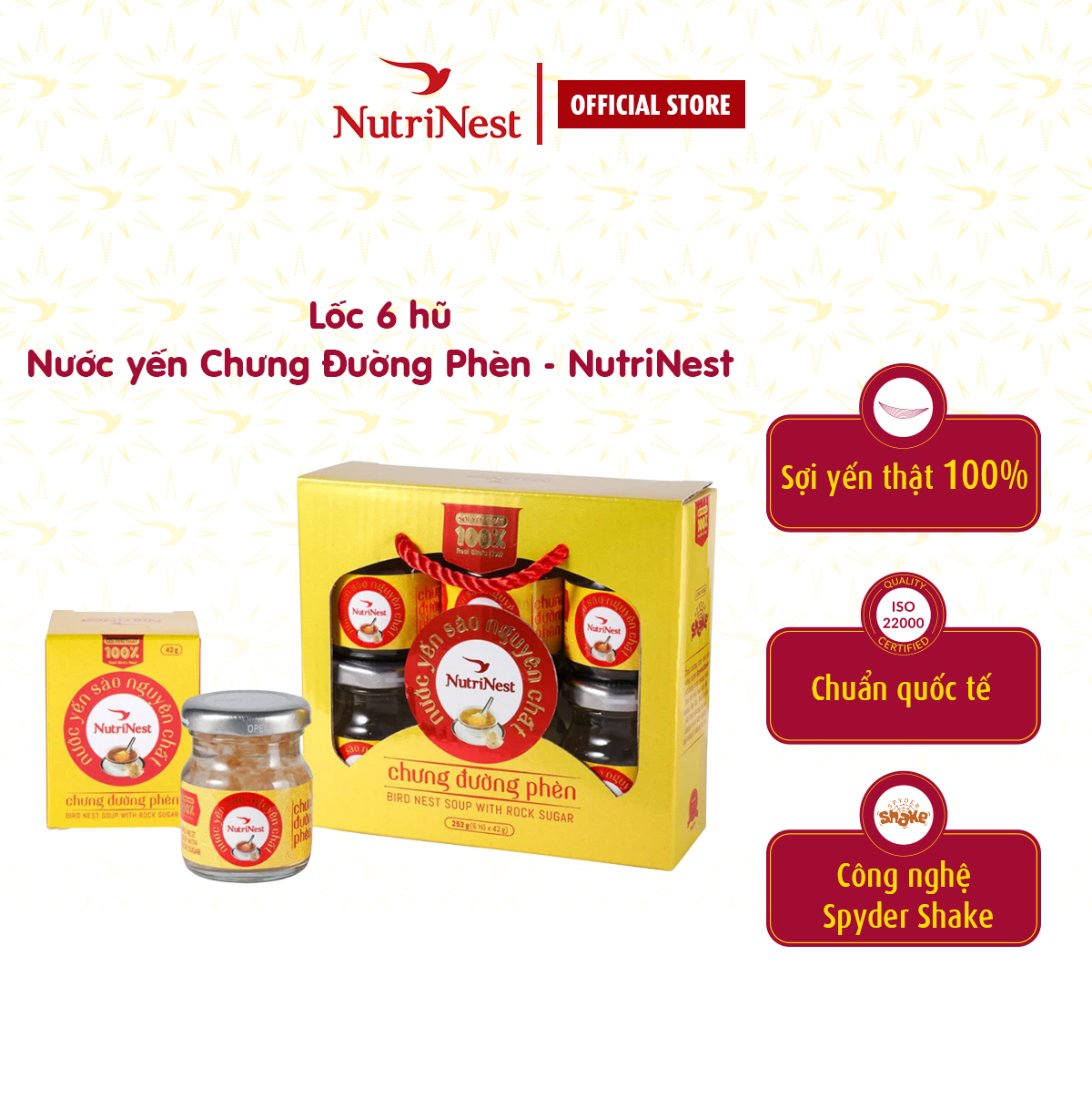 Nước Yến Chưng Đường Phèn Nguyên Chất NutriNest Bồi Bổ Sức Khỏe 42g
