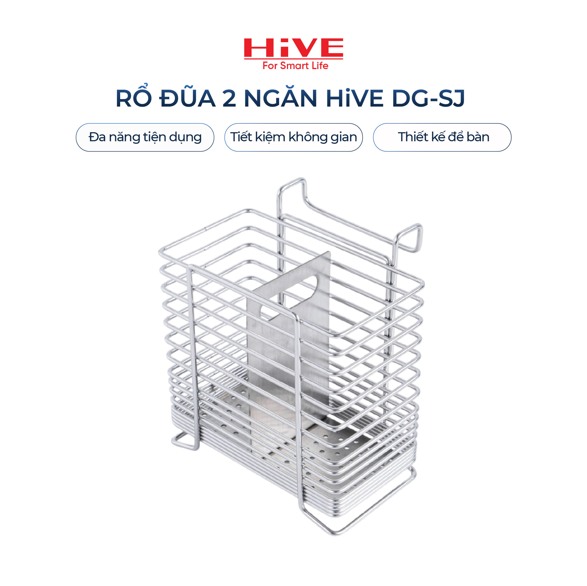 Hộp (ống) đựng đũa muỗng inox 304 HiVE DG-SJ