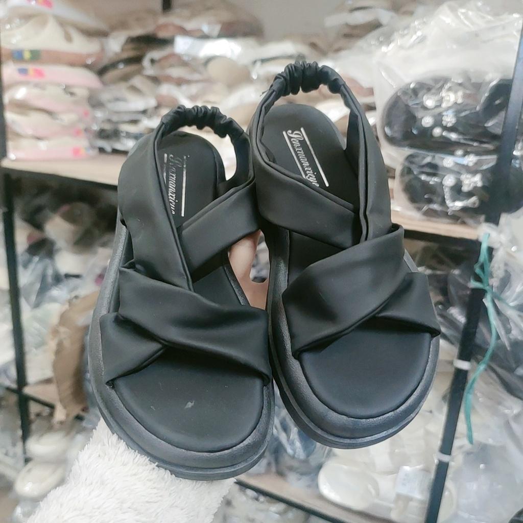 2026-Sandal Nữ Độn Đế 5cm, Sandal Da Mêm Đế Bằng Siêu Xinh