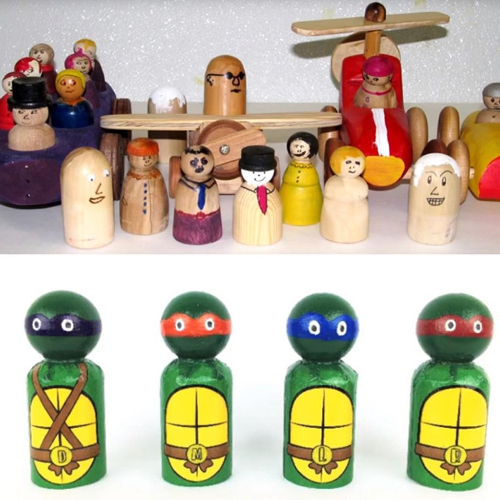 30PCS Blank Wooden Peg Family People Peg Dolls Crafts DIY Toys