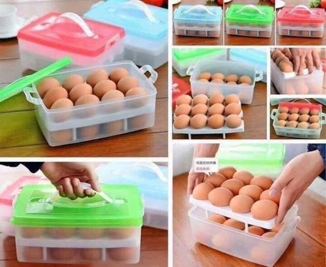 Hộp đựng trứng 2 tầng siêu tiện dụng