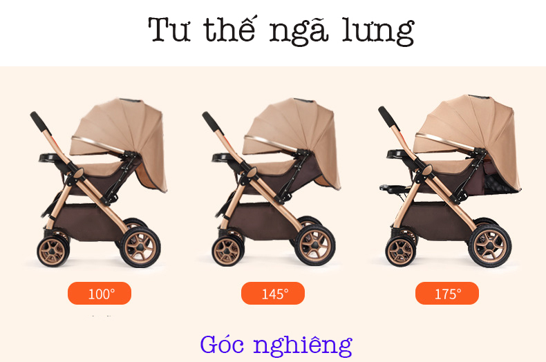 Xe đẩy trẻ em cao cấp 2 chiều 3 tư thế gấp gọn khi du lịch, kiểu dáng sang trọng (Xe đẩy mới 2019)