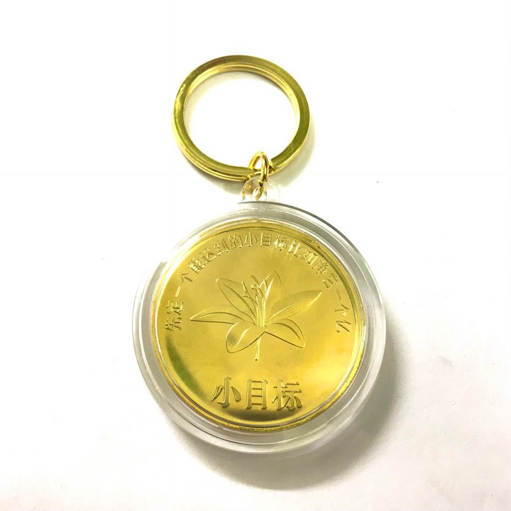 Móc khóa Xu con Cọp 1 Yi Trung Quốc Vàng, Dùng để trang trí chìa khóa, tăng tính thẩm mỹ, mang lại may mắn, kích thước 5cm, màu vàng - TMT Collection - SP005343