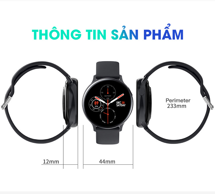 Đồng Hồ Thông Minh Mặt Tròn Thời Trang Ấn Tượng S20, Chống Nước, Giao Diện Đẹp &amp; Màn Hình Siêu Nét - Hàng Chính Hãng