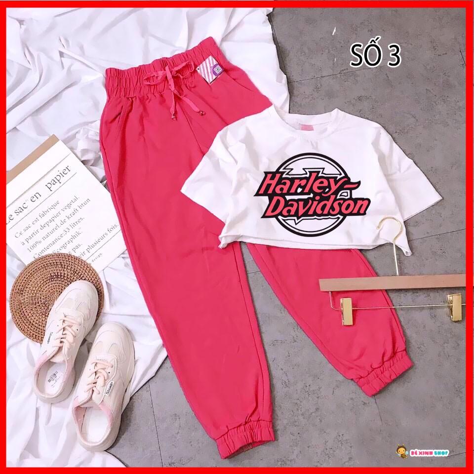 Set áo croptop quần jogger thể thao cho bé gái đi chơi