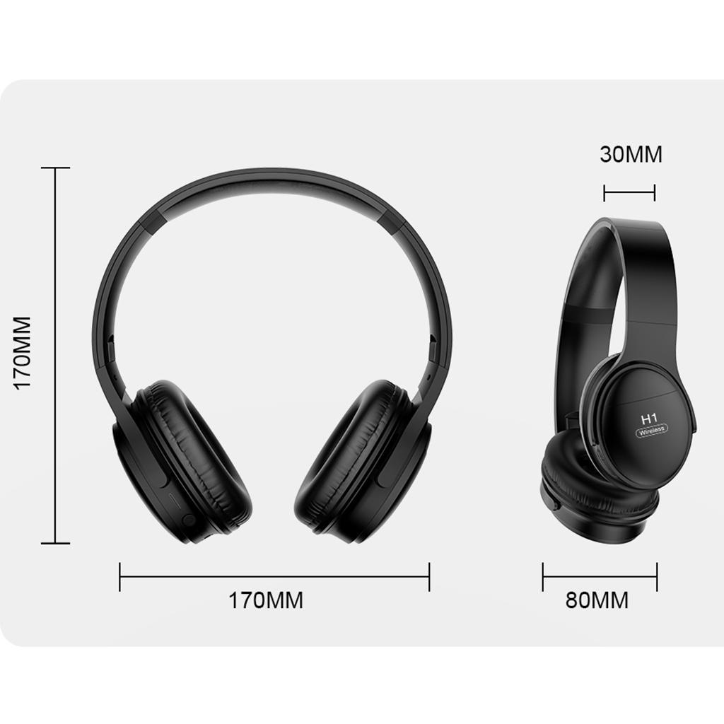 Over Ear Wireless Headphones Deep Bass Noise Cancelling Headset with Mic Red