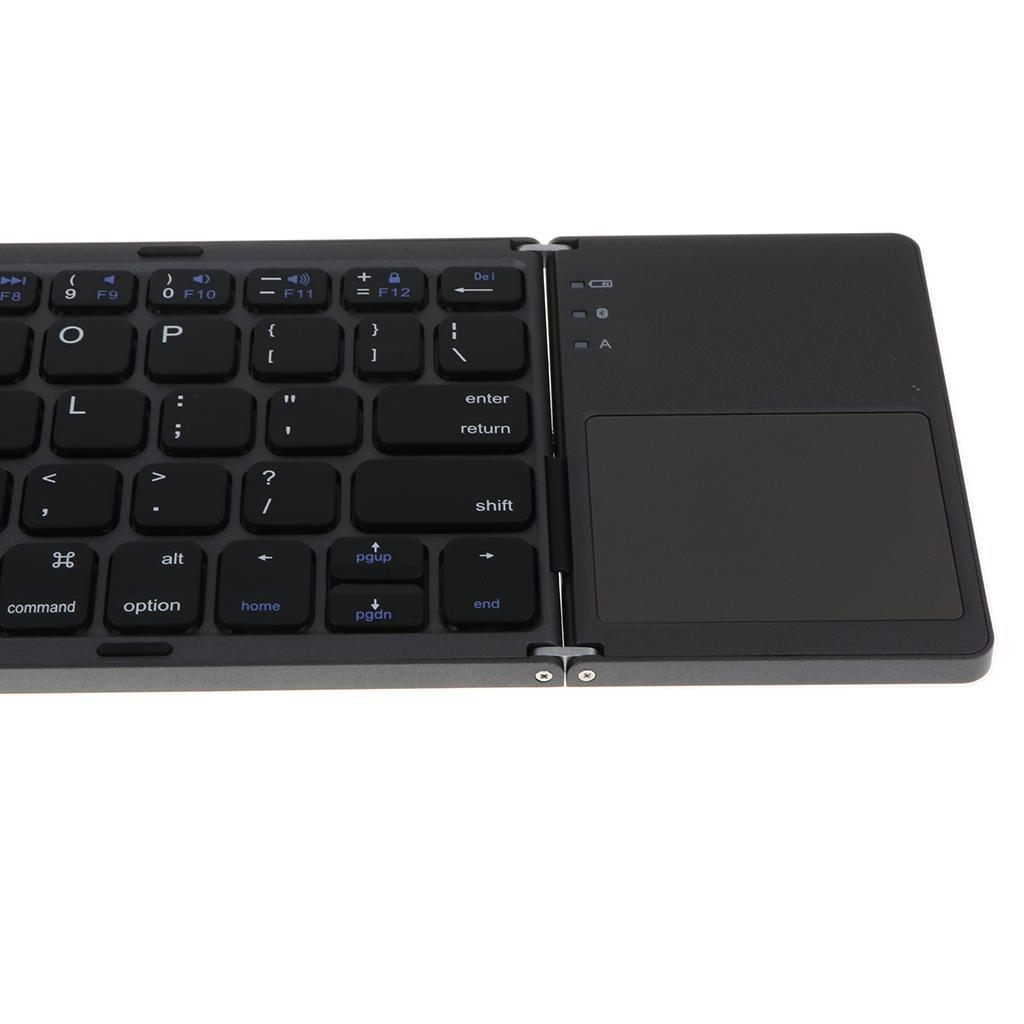Portable Wireless Folding Keyboard Bluetooth 3.0 Foldable Touchpad black