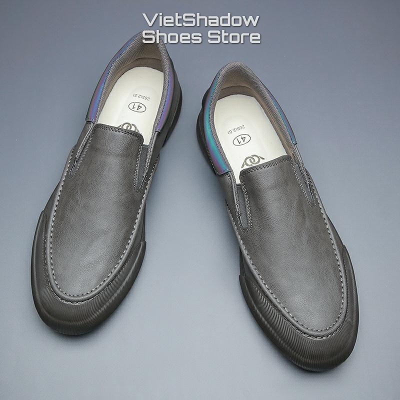 Slip on, giày lười nam thương hiệu BAODA - Chất liệu da PU, đế cao su 3 màu kaki, đen, ghi - Mã SP 22405