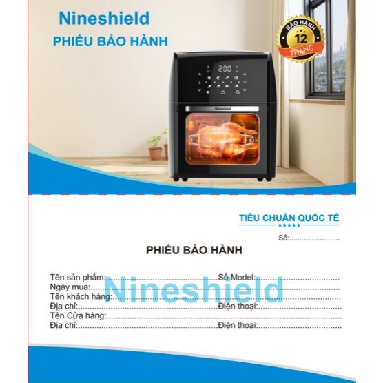 Nồi chiên không dầu Nine Shield 12.5L KB-1200, Thế hệ mới nhất 2022 điều khiển hoàn toàn bằng cảm ứng